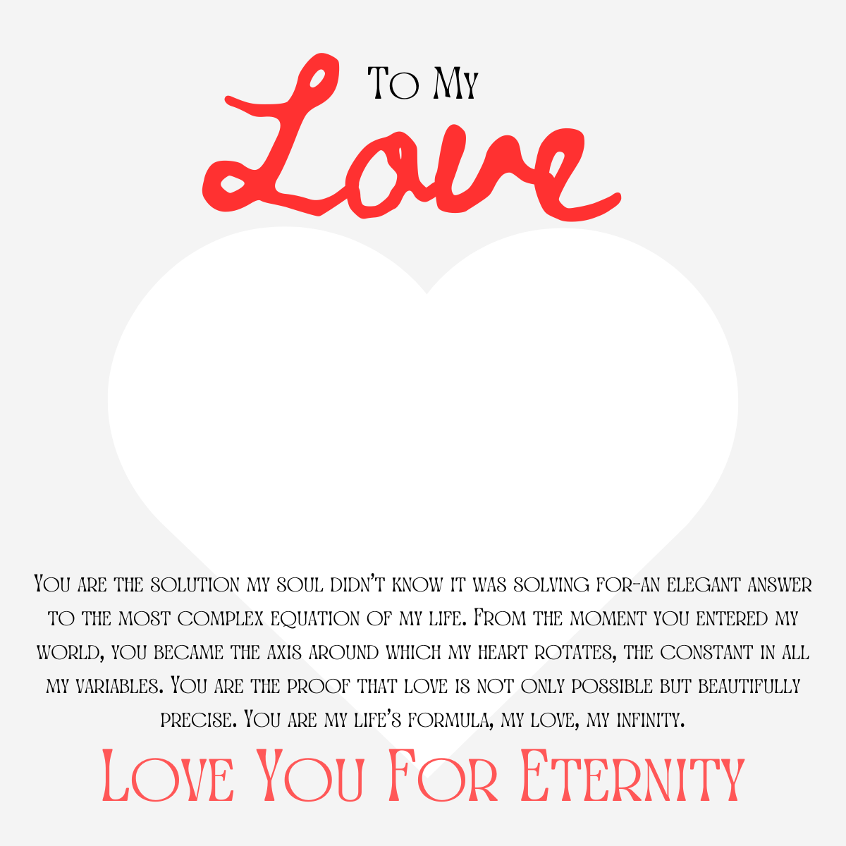 To My Love Message Card with Forever Love Necklace