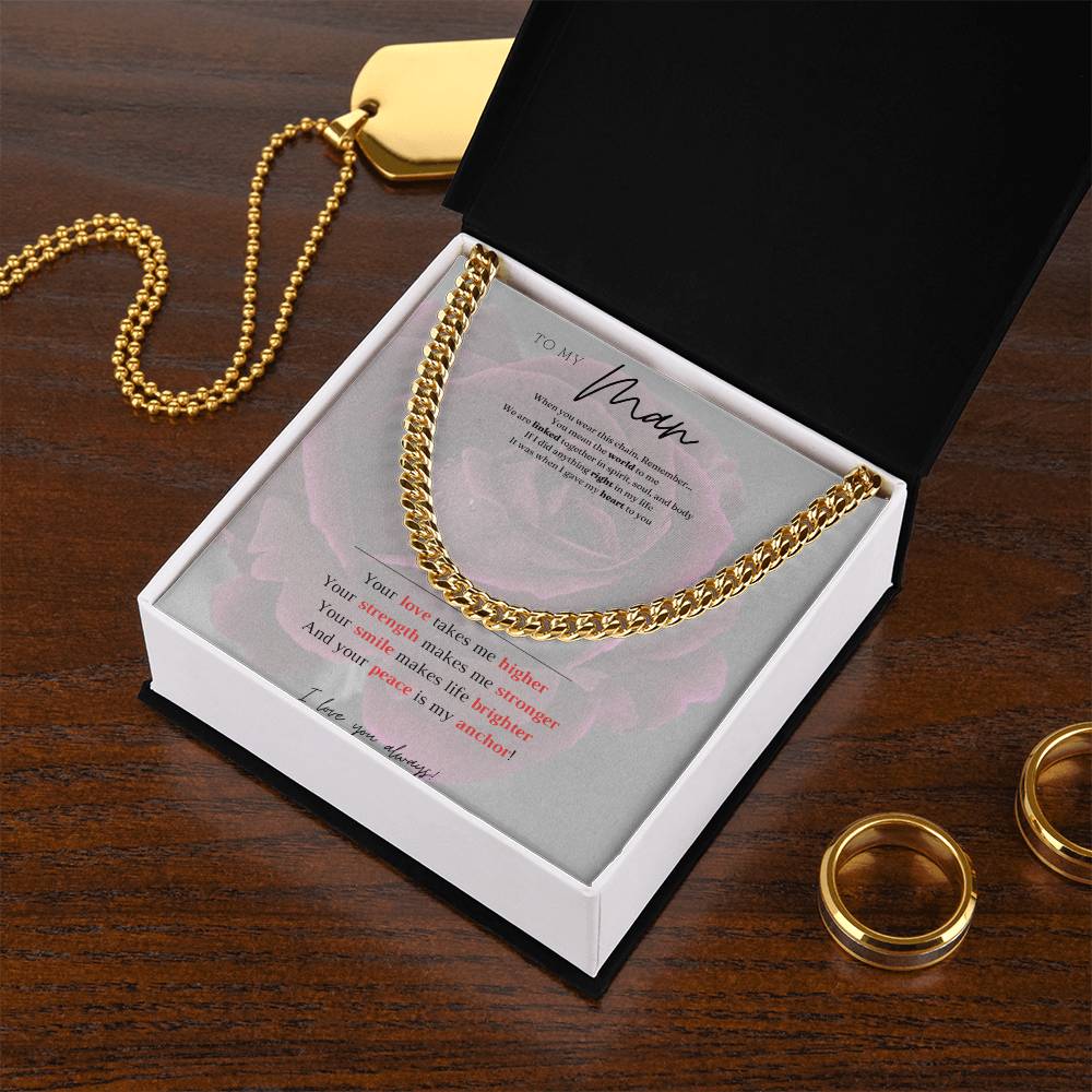 To My Man message card w/ Cuban Link necklace
