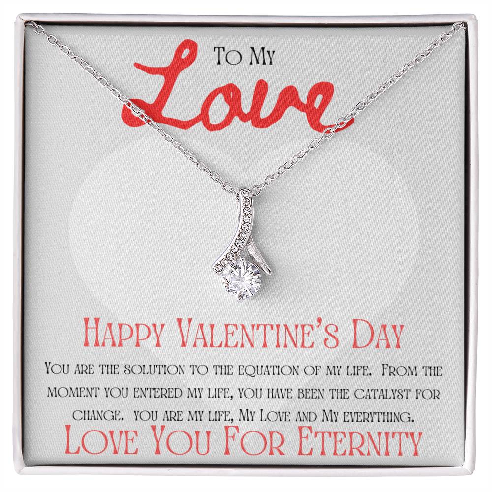 Valentine's Love Equation message card 2/ Alluring Beauty necklace