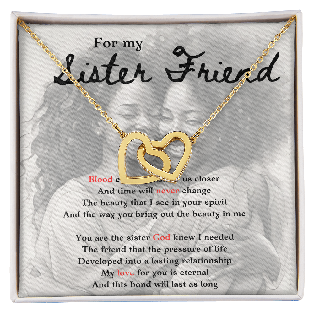 Sister Friend Interlocking Hearts