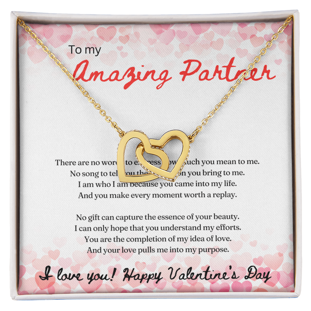 To My Amazing Partner - Interlocking Hearts Necklace