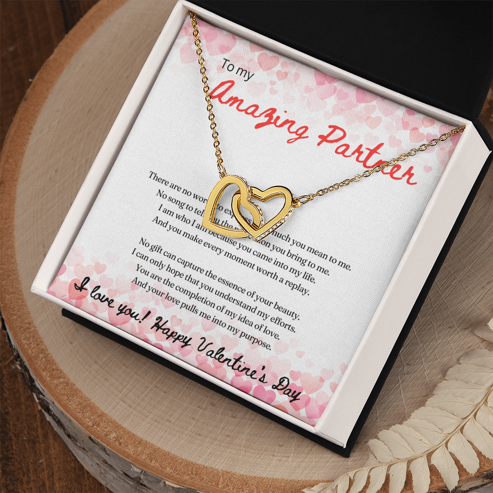 To My Amazing Partner - Interlocking Hearts Necklace