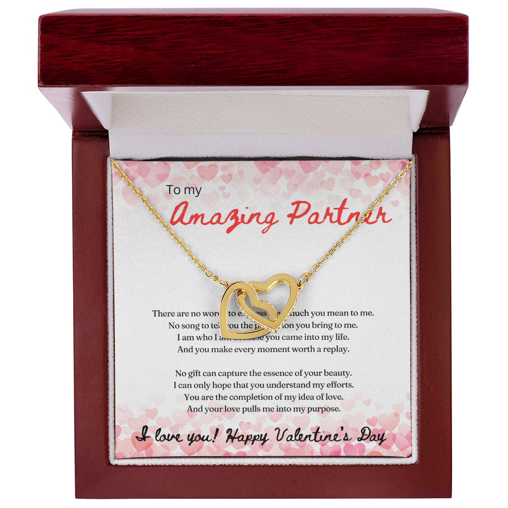 To My Amazing Partner - Interlocking Hearts Necklace
