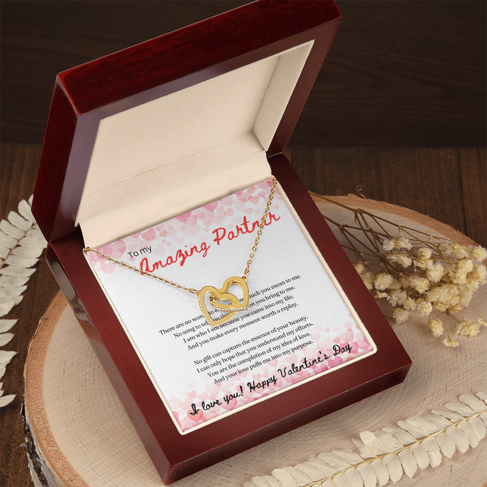 To My Amazing Partner - Interlocking Hearts Necklace