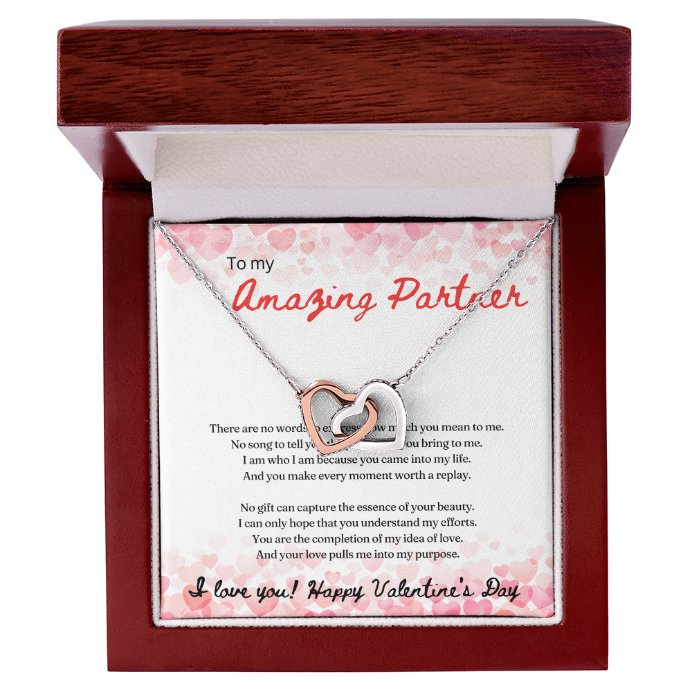 To My Amazing Partner - Interlocking Hearts Necklace