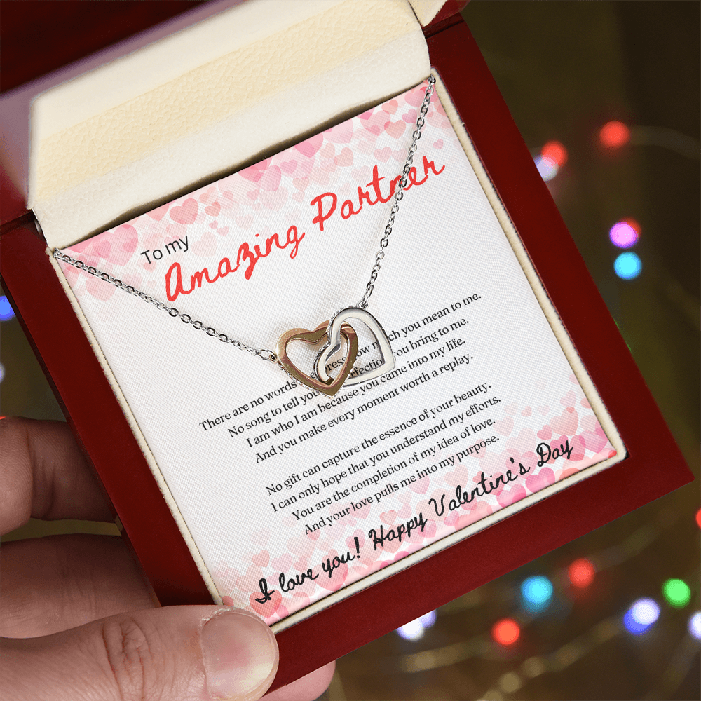 To My Amazing Partner - Interlocking Hearts Necklace