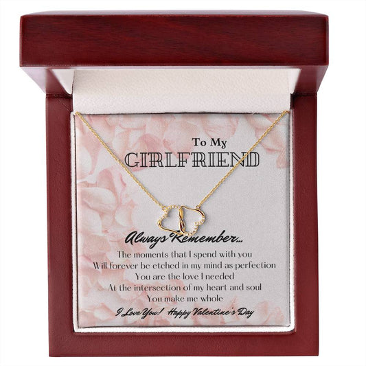To My Girlfriend message card w/ Everlasting Love necklace
