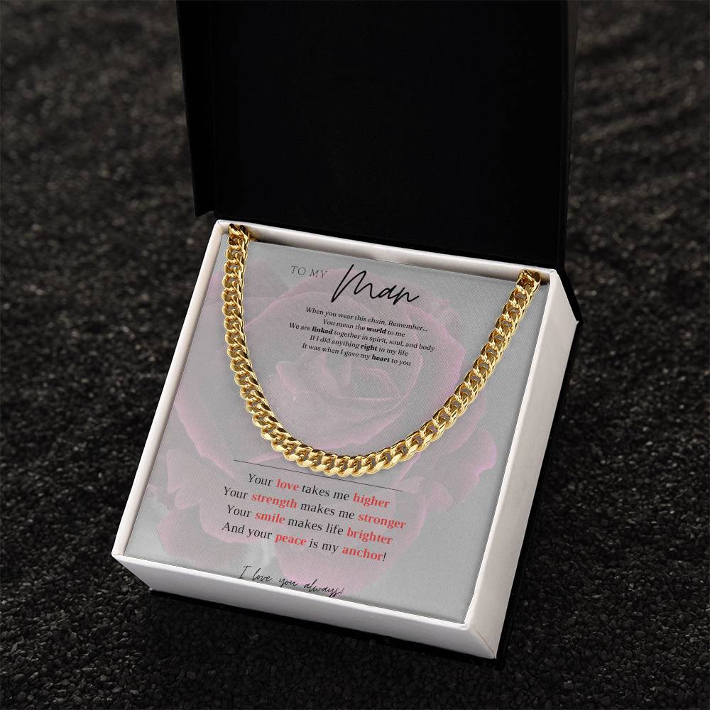 To My Man message card w/ Cuban Link necklace