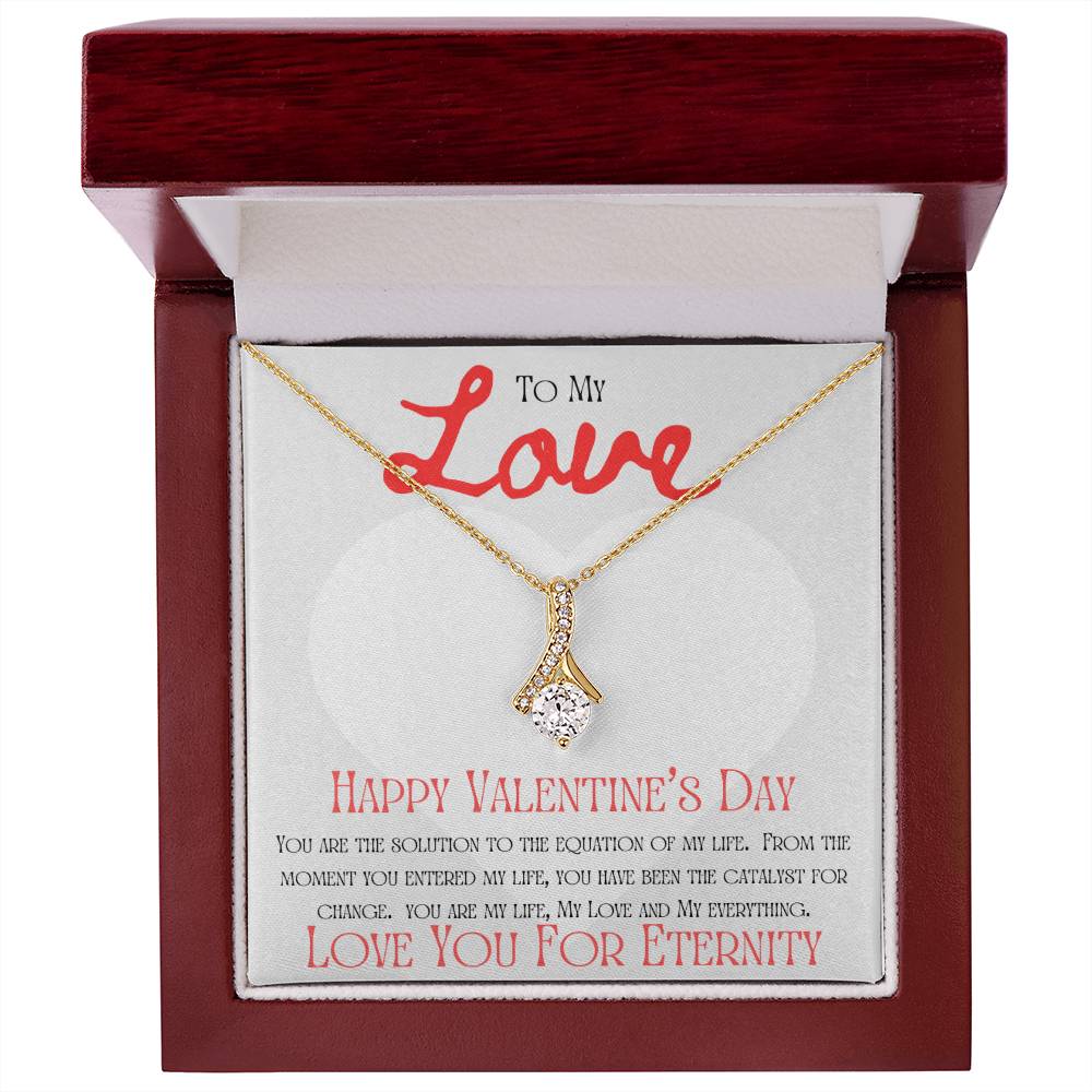 Valentine's Love Equation message card 2/ Alluring Beauty necklace