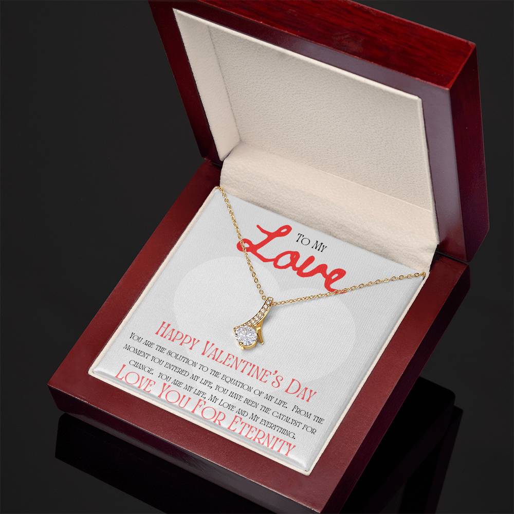 Valentine's Love Equation message card 2/ Alluring Beauty necklace