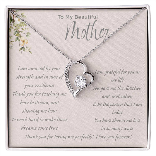 To My Beautiful Mother - Forever Love Necklace