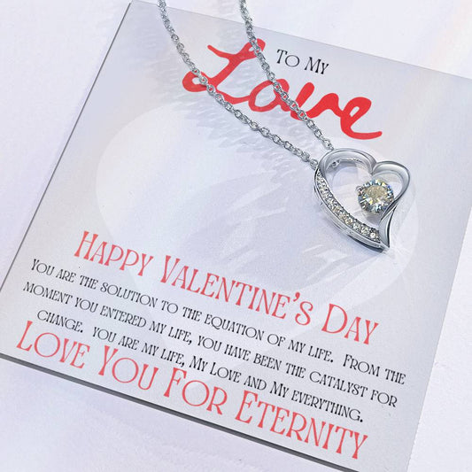 Valentine's Love Equation message card 2/ Forever Love necklace