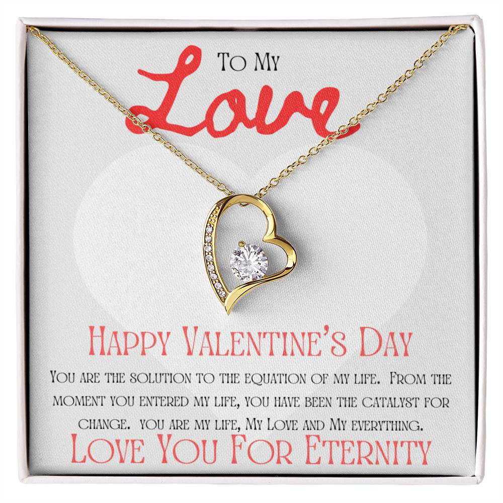 Valentine's Love Equation message card 2/ Forever Love necklace
